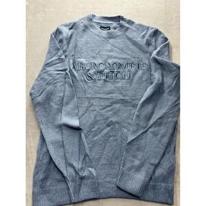 Abercrombie Fitch Mens Gray Textured Crew Neck Long Sleeve Sweater Size L